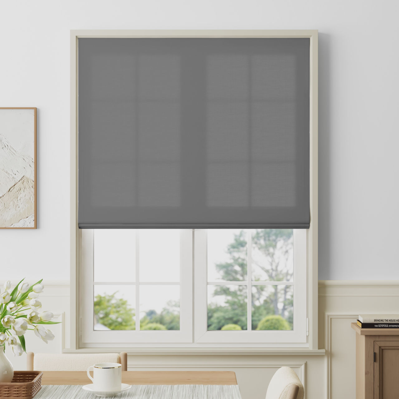 Sera Linen Soft Flat Roman Shade