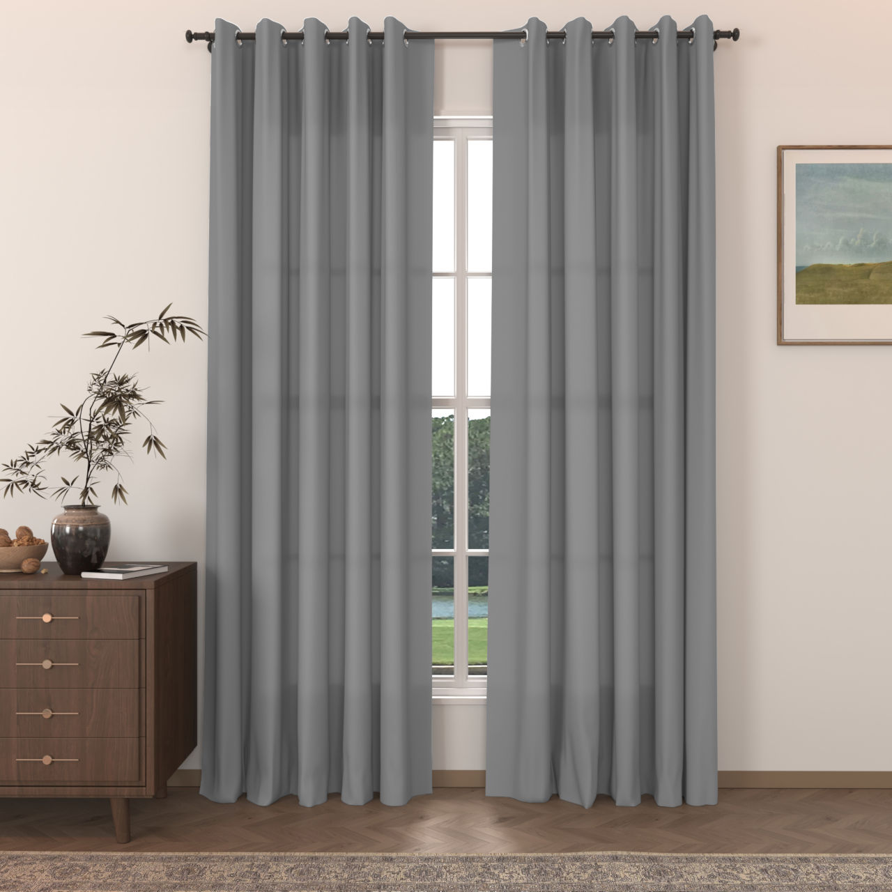 Aria 100% Linen Drape Grommet