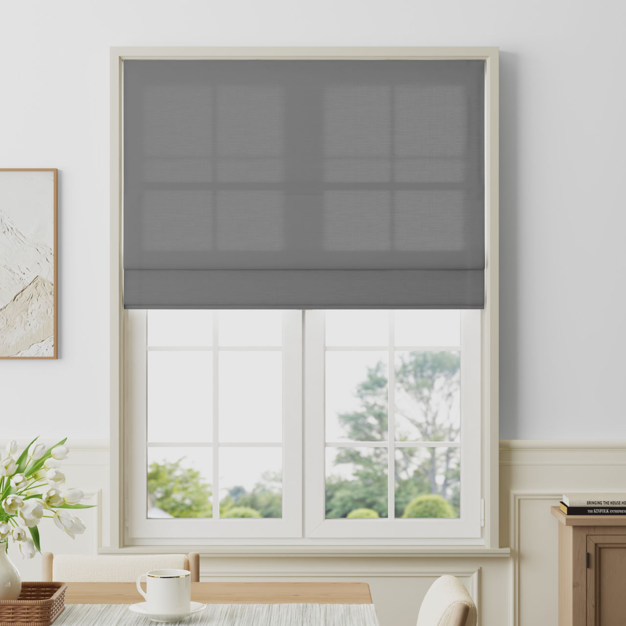 Sera Linen Plain Roman Shade
