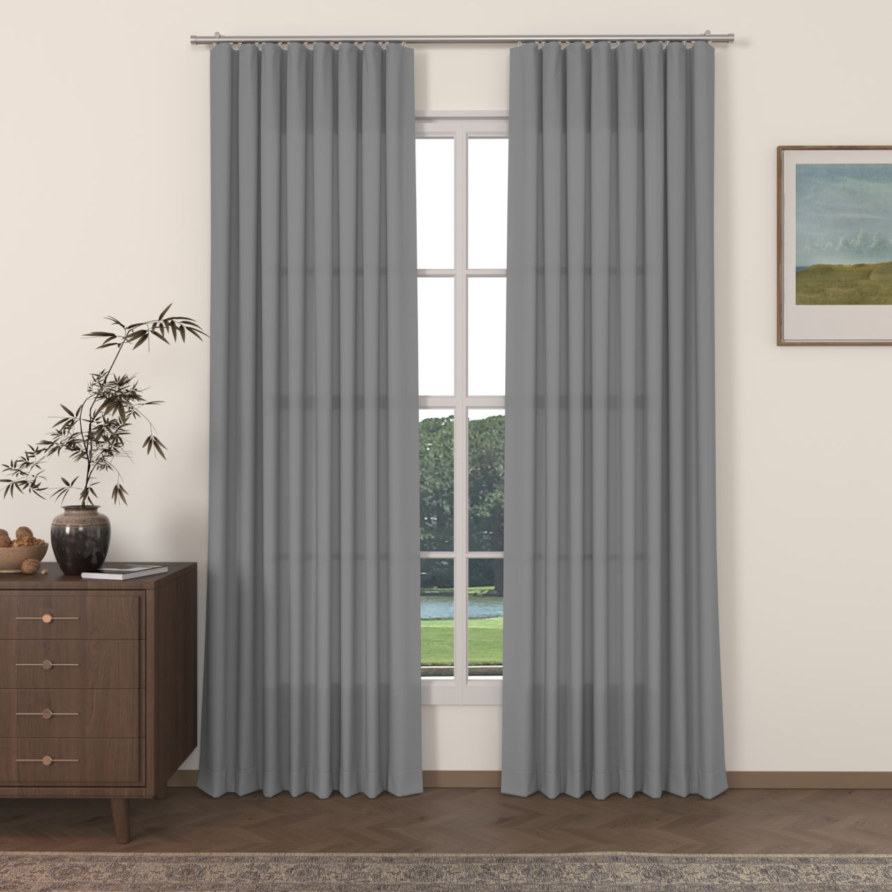 Aria 100% Linen Ripple Fold Curtain