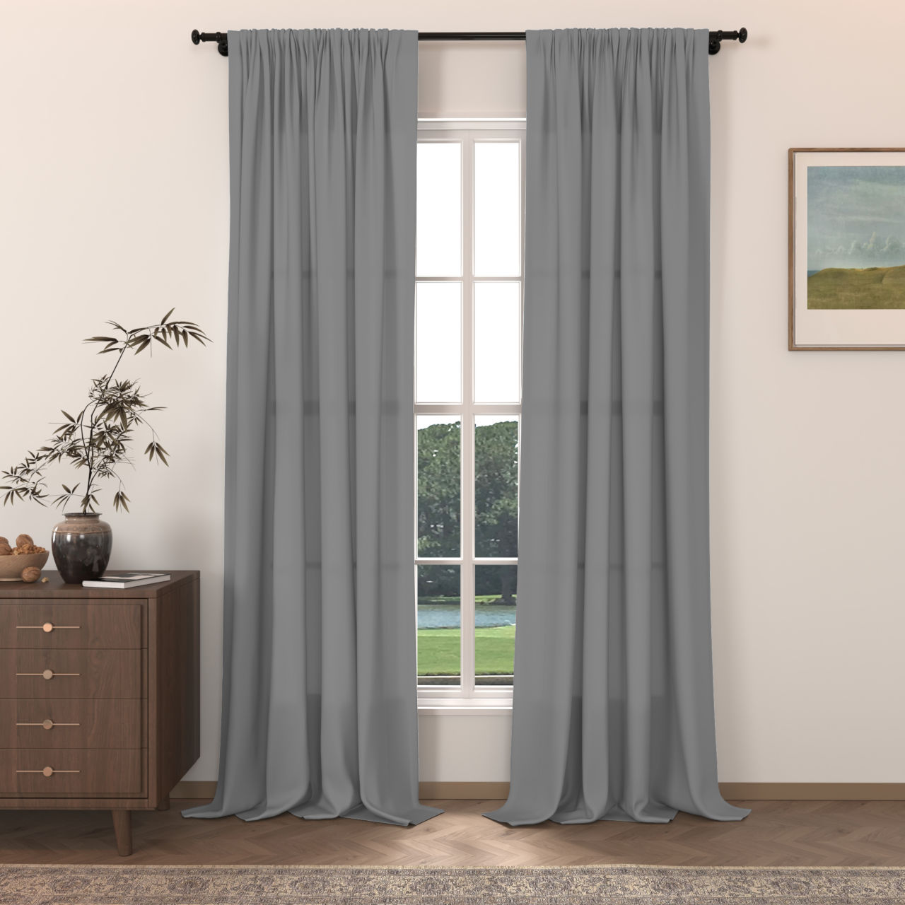 Aria 100% Linen Rod Pocket Curtain