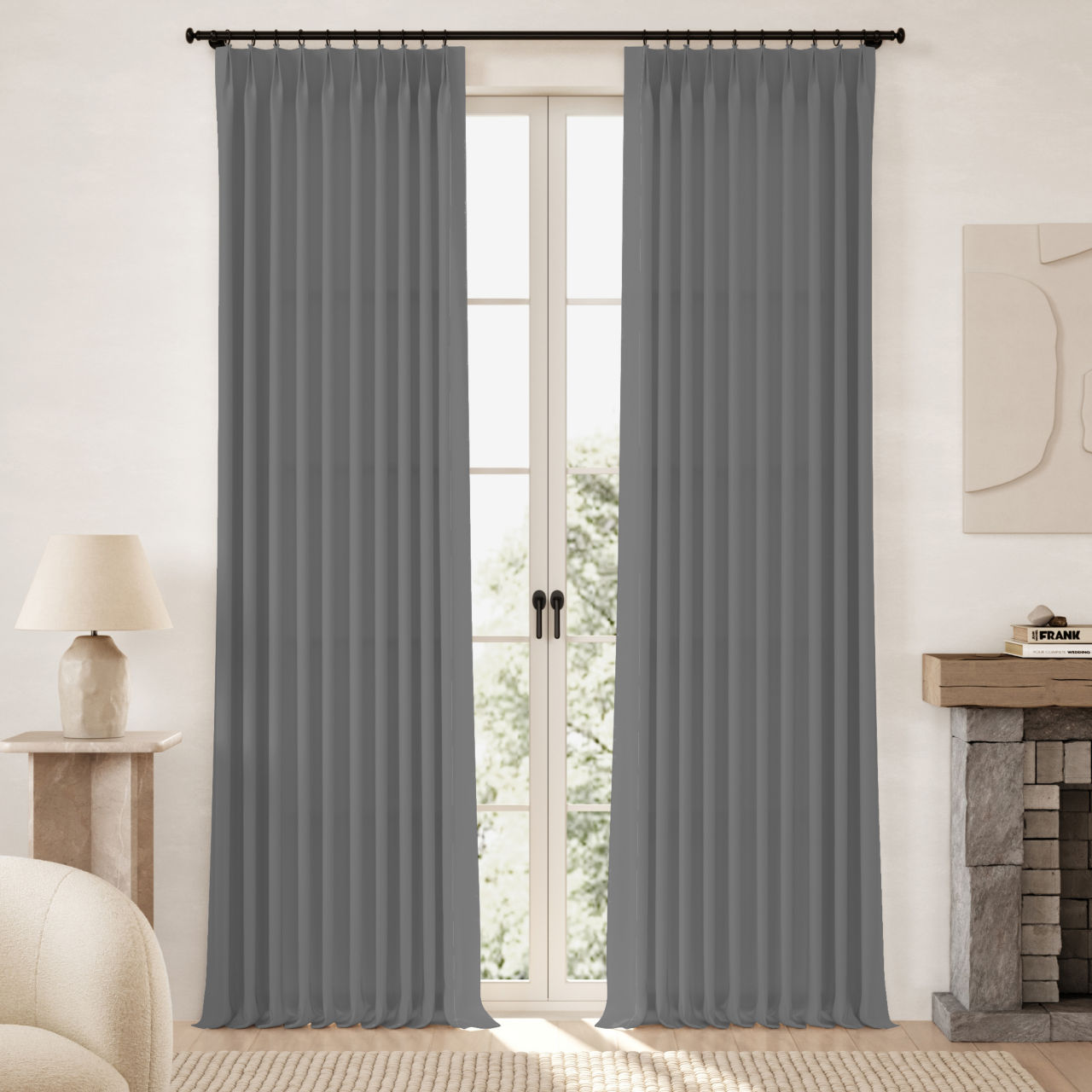 Aria 100% Linen Tailor Pleat Curtain