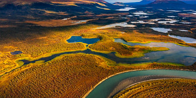 Aerial view of Arctic National Wildlife Refuge landscape