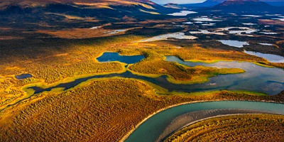 Aerial view of Arctic National Wildlife Refuge landscape