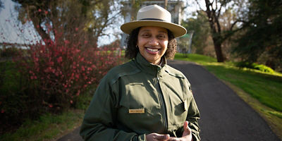 Kelli English poses for a portrait at John Muir National Historic Site
