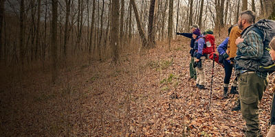 Backpackers look on at Raccoon Creek State Park