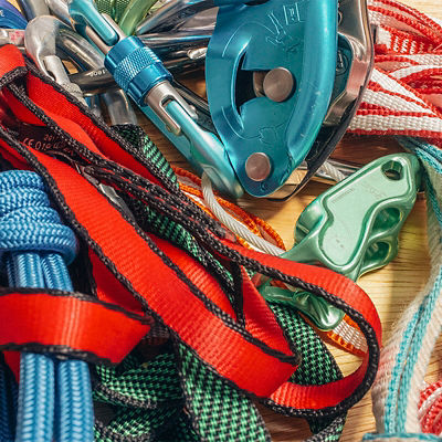 Climbing self-rescue ropes and gear