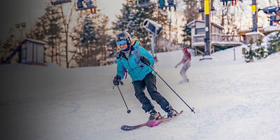 A skier at Snow Trails