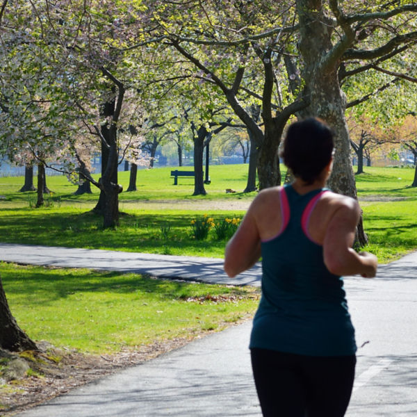 Jogging and Biking in Boston Esplanade 