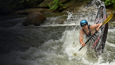 A kayaker navigates the Ocoee river