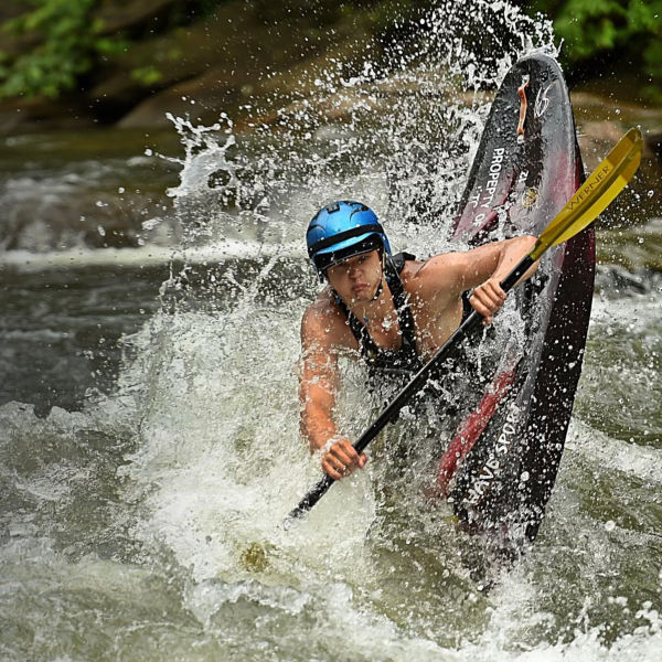 A kayaker navigates the Ocoee river