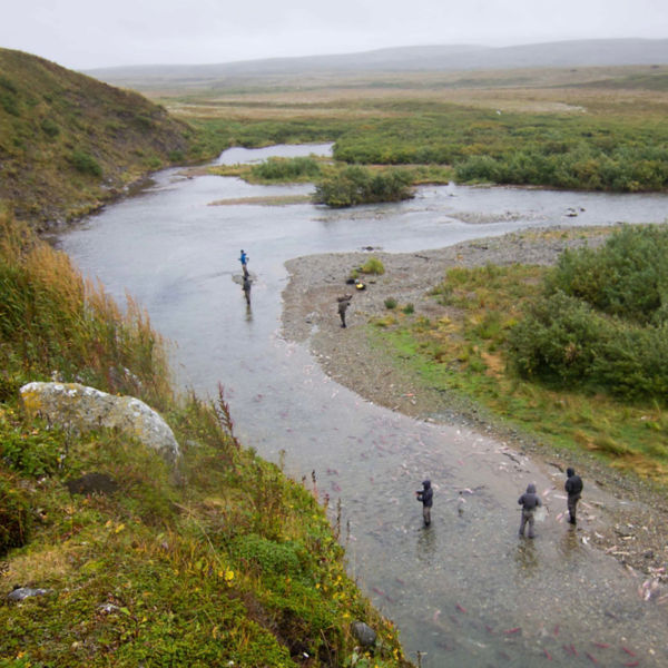 Anglers on Moraine Creek in Katmai National Park