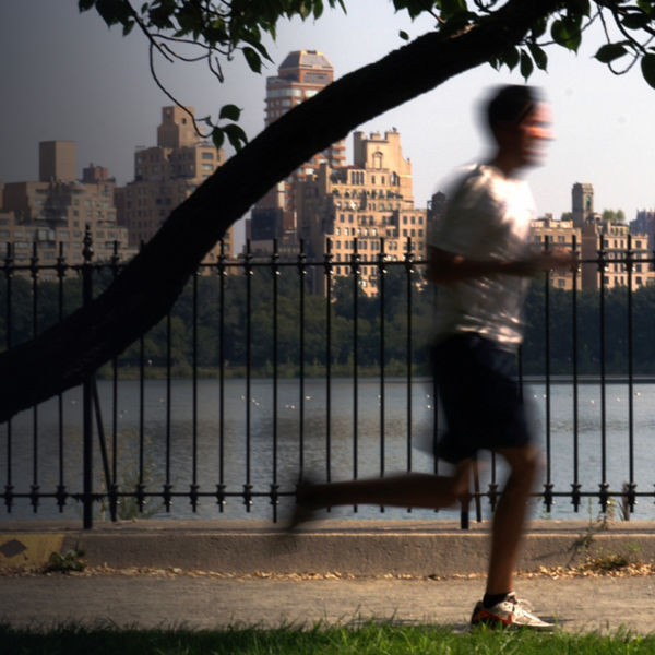 A person jogging in Central Park New York
