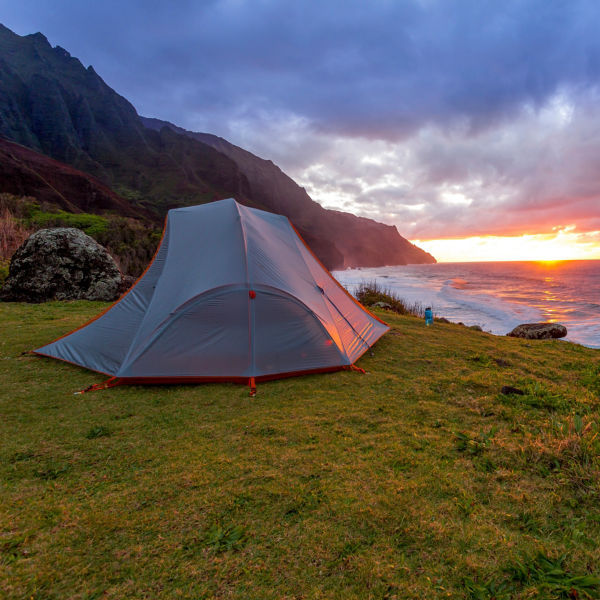 Camping in Kalalau Beach, Kauai