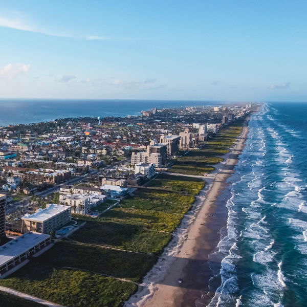  An ariel view of south padre island