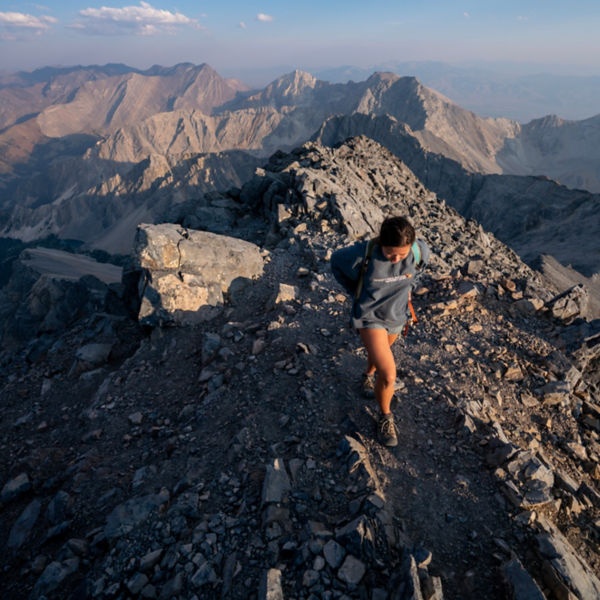  A person climbing Mt. Borah