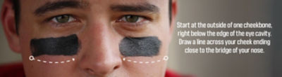 Eye black application instructions