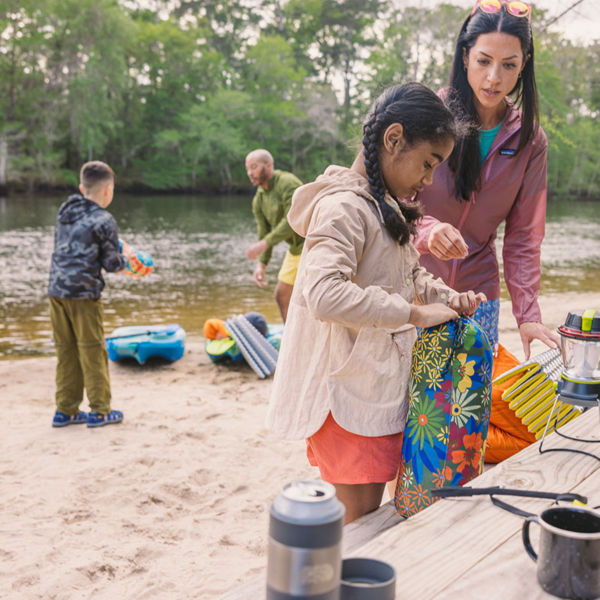 A family camping together