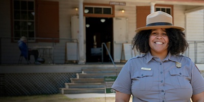 Historian and park ranger Olivia Williams at South Carolina's Penn Center