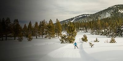 A Cross Country skate skier near Truckee, California