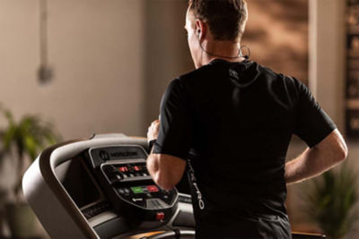 Male running on treadmill