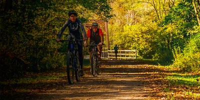 Bikers  on the Great Allegheny Passage trail