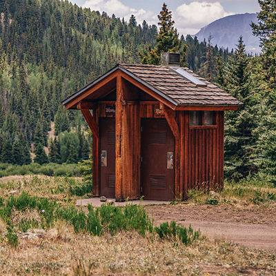 National Forest Campground Bathroom in the Colorado Rocky Mountains