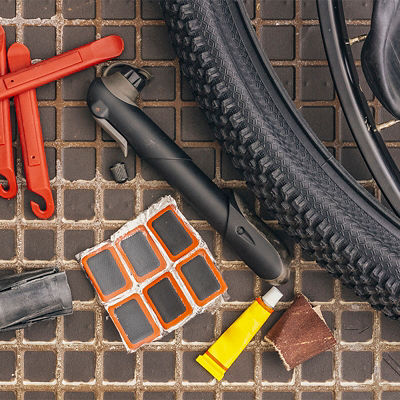 Accessories for repairing punctured bicycle chambers