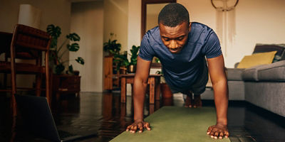 A man doing a pushup