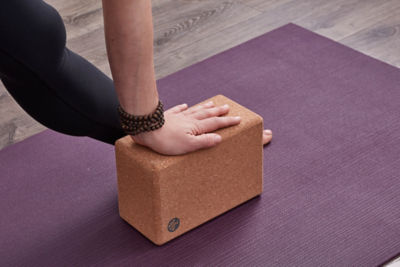 Manduka Lean Easy Grip Fine Grain Cork Yoga Block, 8.6 x 2.75 x