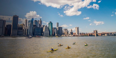 Kayakers on the Hudson River