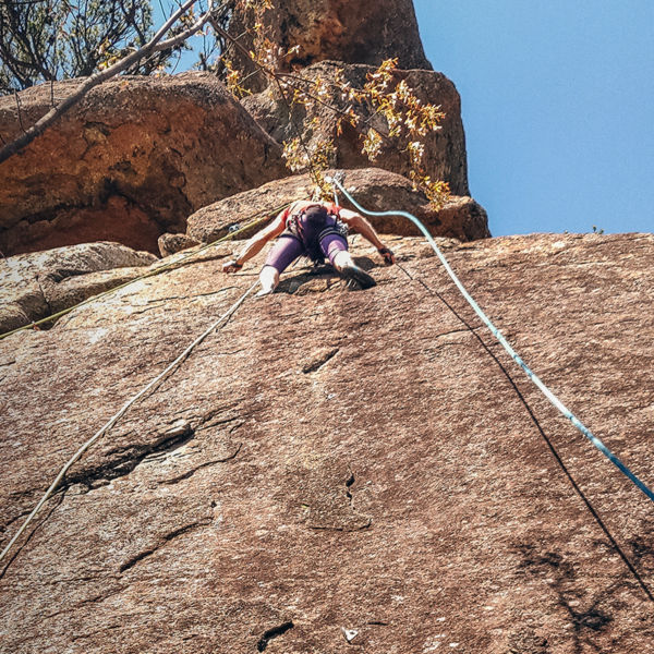 a climber at Wintergreen climbing area