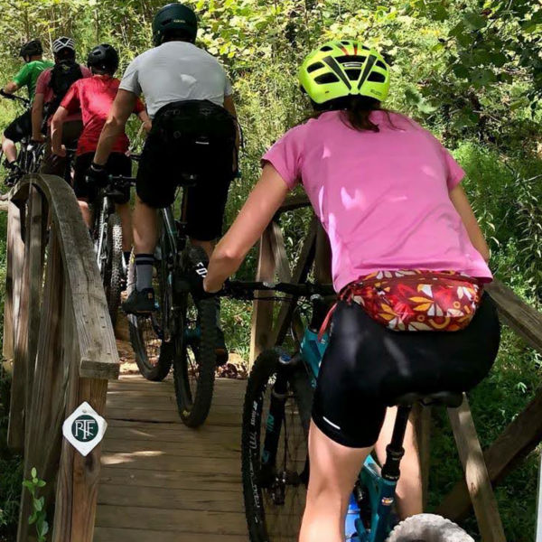 Rivanna Trails Foundation members bike on the trail