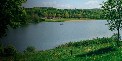 A view of the lake a Keystone State Park