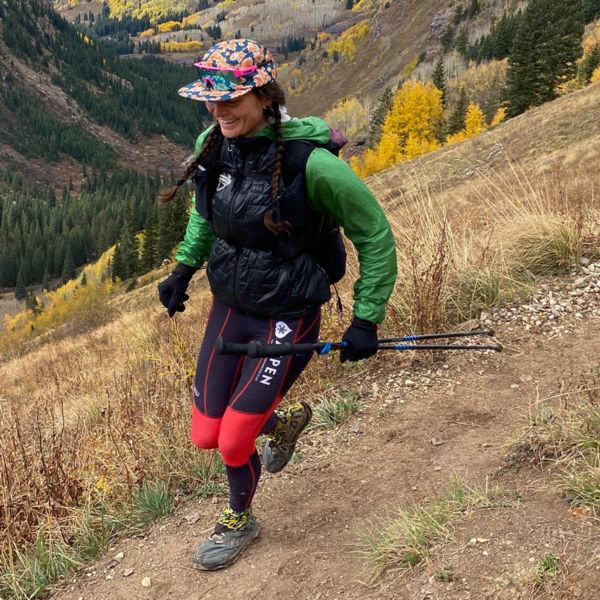 Nika Meyers running on the trail