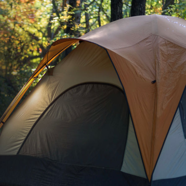 A tent in the campground in Valley of the Rogue State Park on the banks of the Rogue River
