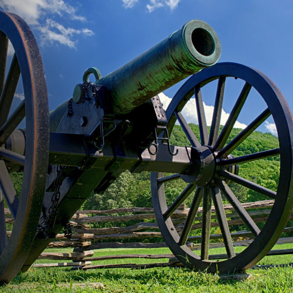 Civil War era cannon overlooks Kennesaw Mountain National Battle