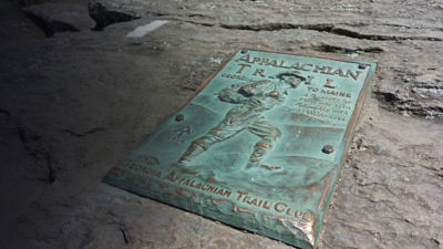 Appalachian Trail Plaque on Springer Mountain