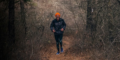 A person runs in Rocky Point Pine Barrens State Forest