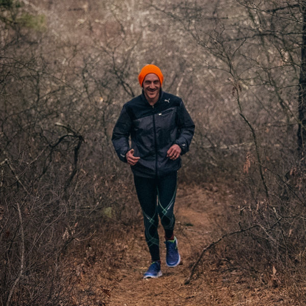 A person runs in Rocky Point Pine Barrens State Forest