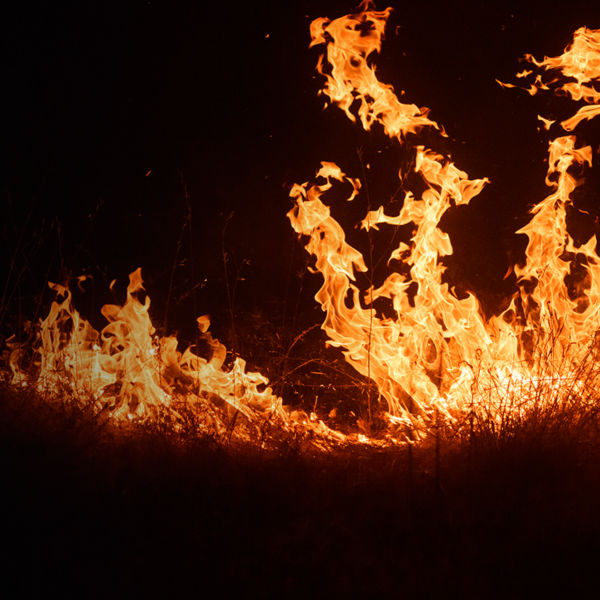 Flames leap as a wildfire burns in California 