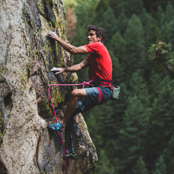 Craig DeMartino climbing in the Big Thompson at Mary's Bust