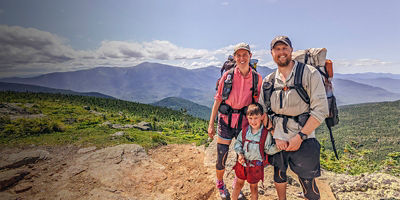 The Sutton family poses for a photo along the Appalachian Trail 