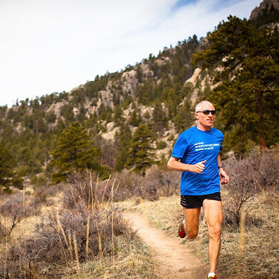  Terry Chiplin runs on a trail