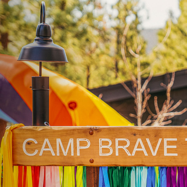 A Brave trails sign at the summer camp