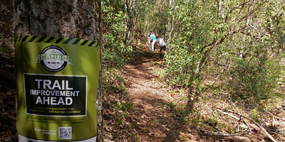 Trail work by the CAMBC at Walnut Creek Park