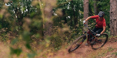 A person rides their mountain bike in North Park