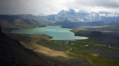 Surprise Lake from Rim of crater.