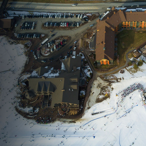 An aerial view of Mountain Creek Lodge