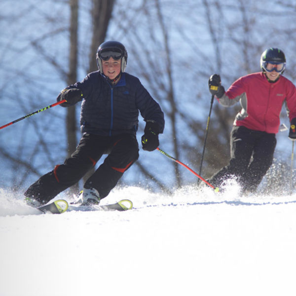 Skiiers ski at Pats peak
